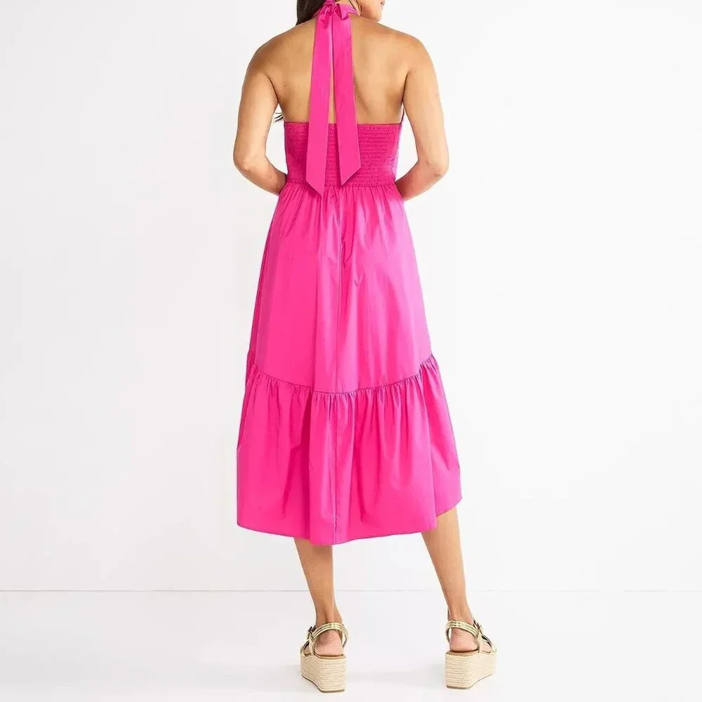 Nine West Pink Halter Dress Midi Length Size XXL - Picture 3 of 6